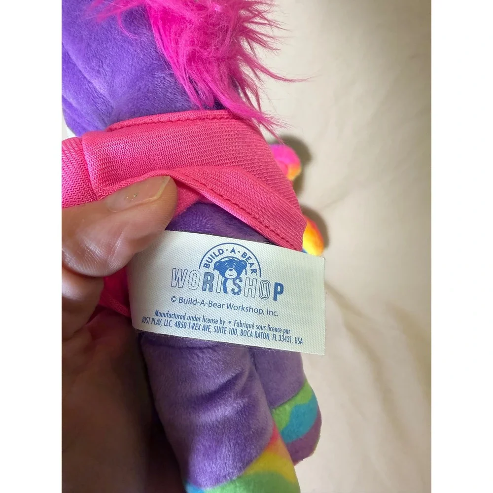 Build-A-Bear Workshop Rainbow Striped Bear and Purple Unicorn Plush Toy Set
